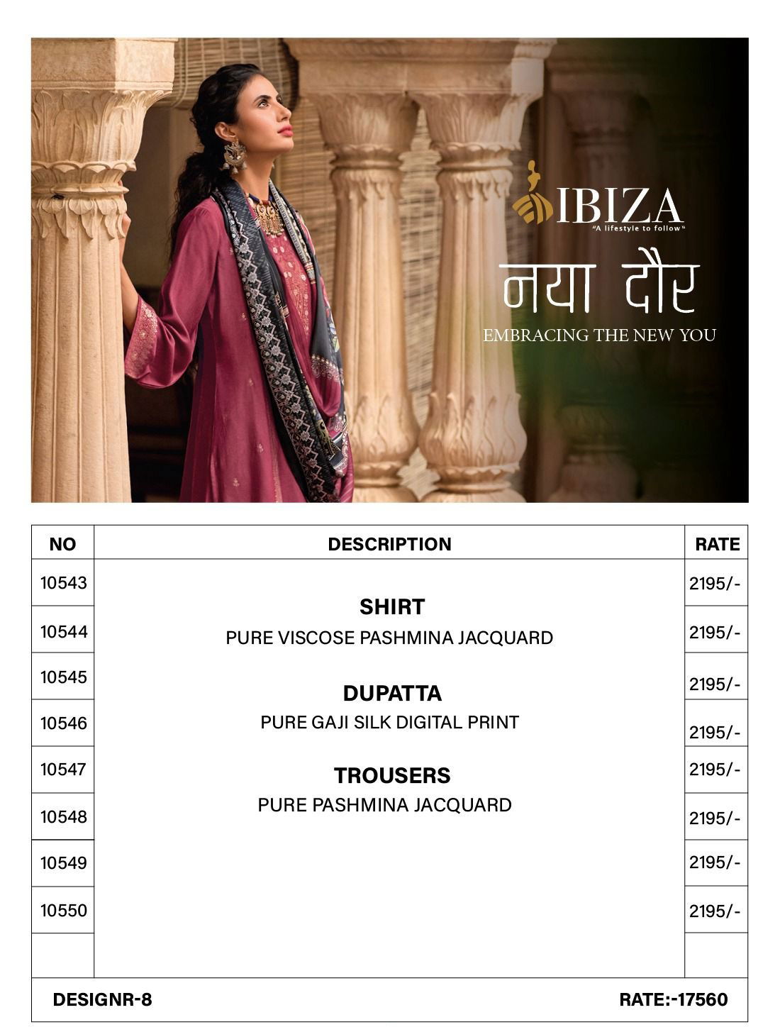 Naya Dor By Ibiza Viscose Pashmina Printed Suits Catalog